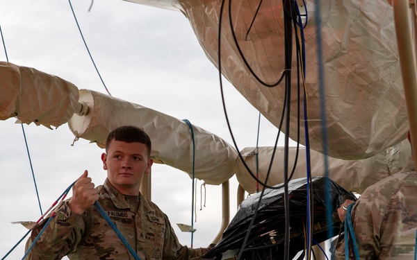 CEMA Soldiers prepare aerostat for launch