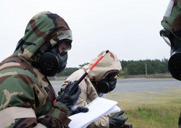 102nd Intelligence Wing Airmen participate in CBRNE training during deployment exercise