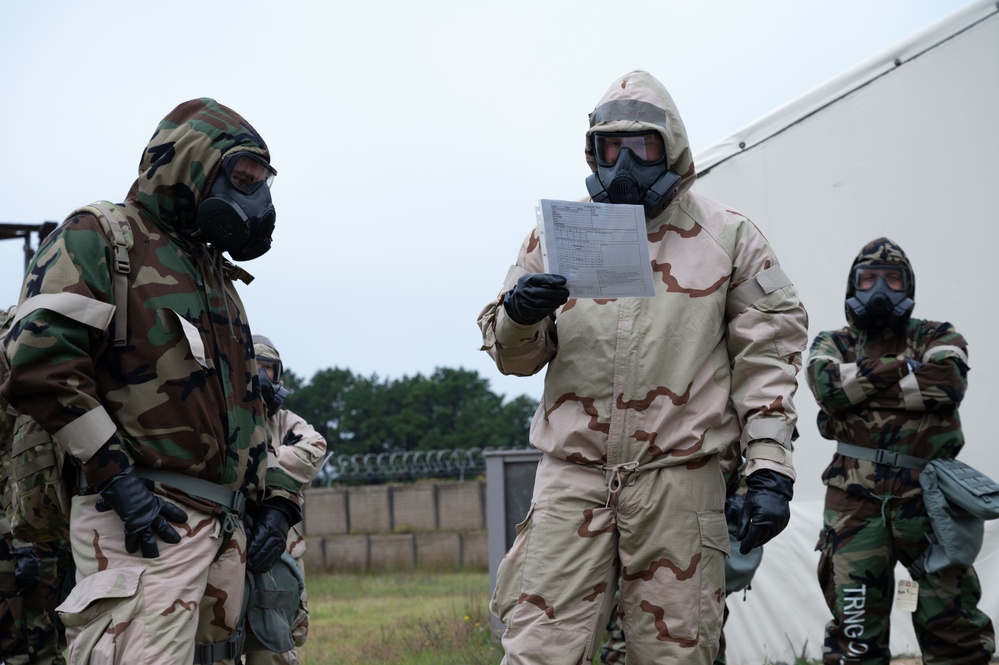 102nd Intelligence Wing Airmen participate in CBRNE training during deployment exercise
