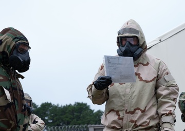 102nd Intelligence Wing Airmen participate in CBRNE training during deployment exercise
