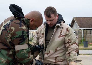 102nd Intelligence Wing Airmen participate in CBRNE training during deployment exercise