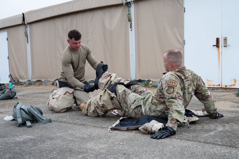 102nd Intelligence Wing Airmen participate in CBRNE training during deployment exercise