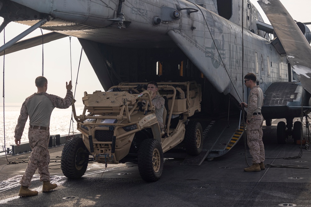 The 26th MEU(SOC) loads LMADIS in preparation for Red Sands