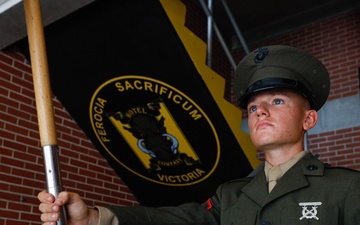 4' 7&quot; Marine Stands Tall as Lead Series Guidon