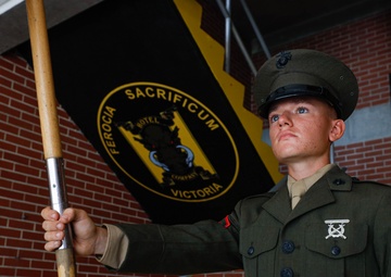 4' 7&quot; Marine Stands Tall as Lead Series Guidon