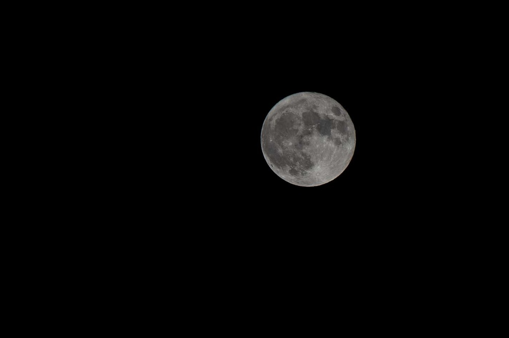 Super Blue Moon Shines Above Pacific Missile Range Facility.