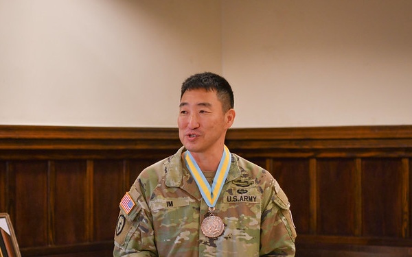 1st Sgt. Sean Im is awarded a Meritorious Service Medal (MSM)