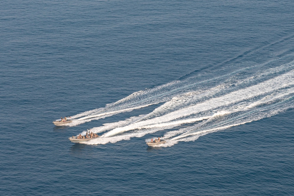 The 26th MEU/BAT ARG Conducts a VBSS Demonstration Alongside U.S. Naval Special Warfare Operators