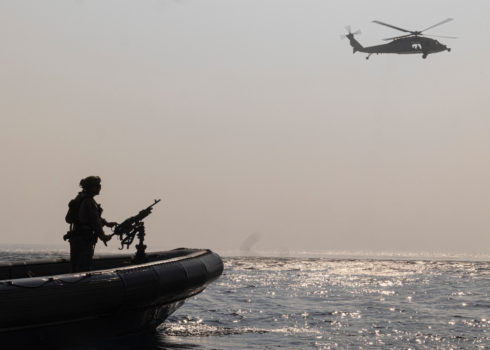 The 26th MEU/BAT ARG Conducts a VBSS Demonstration Alongside U.S. Naval Special Warfare Operators