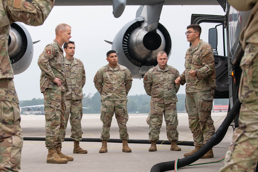3 AF Commander visits 86 LRS, recognizes Airmen
