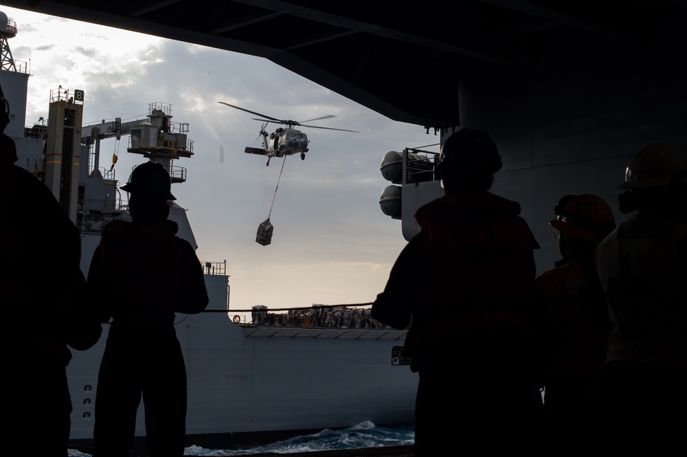 USS Carl Vinson (CVN 70) Conducts a Replenishment-At-Sea