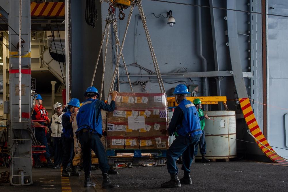 USS Carl Vinson (CVN 70) Conducts a Replenishment-At-Sea