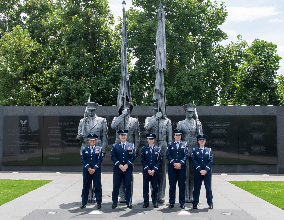 190th ARW Honor Guard posing at the National Air Force Memorial.