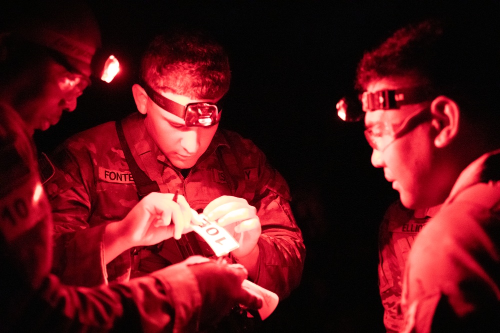 U.S. Army Reserve Best Squad Competitors execute Night Land Navigation