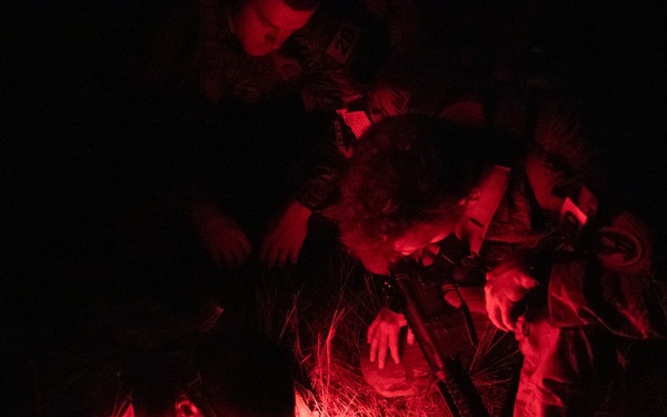 U.S. Army Reserve Best Squad Competitors execute Night Land Navigation