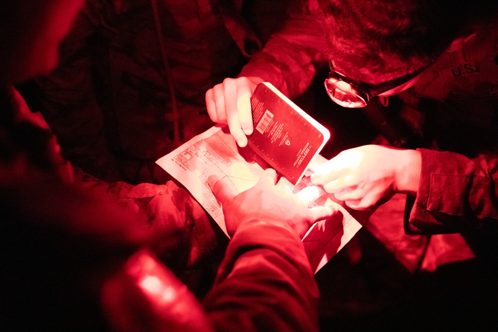 U.S. Army Reserve Best Squad Competitors execute Night Land Navigation