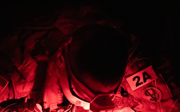 U.S. Army Reserve Best Squad Competitors execute Night Land Navigation