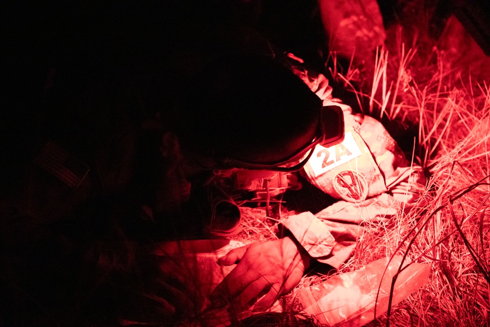 U.S. Army Reserve Best Squad Competitors execute Night Land Navigation