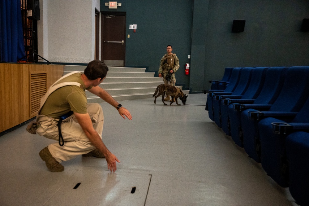 K9 teams conduct detection training