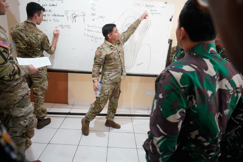 Super Garuda Shield Operational Planning Staff Exercise conducts mission analysis brief and Course of Action (COA) development