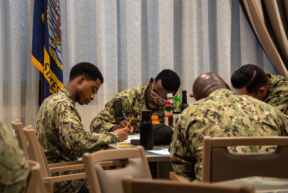 Sailors take E-6 advancement exam