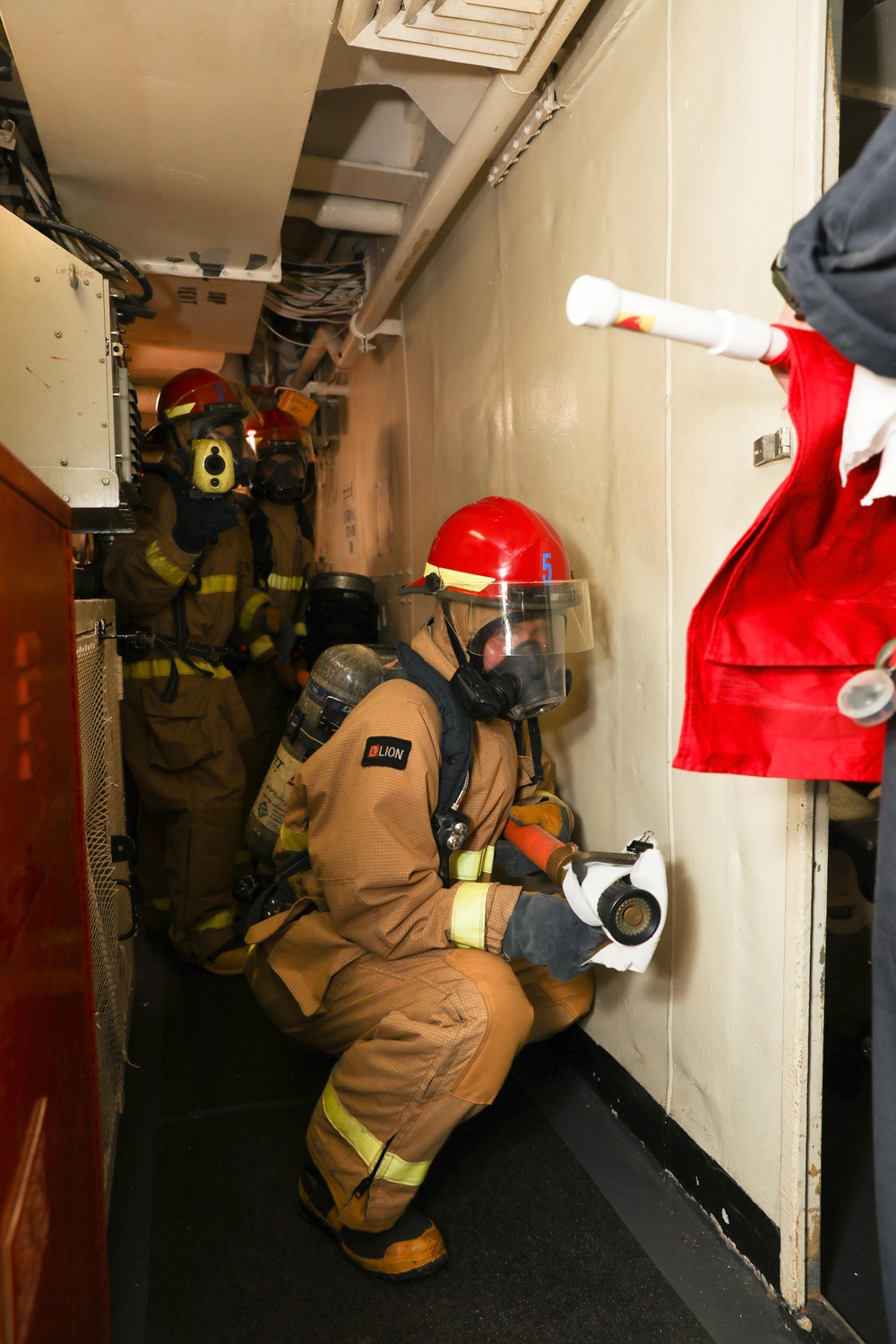 Sailors Conduct Damage Control Drill