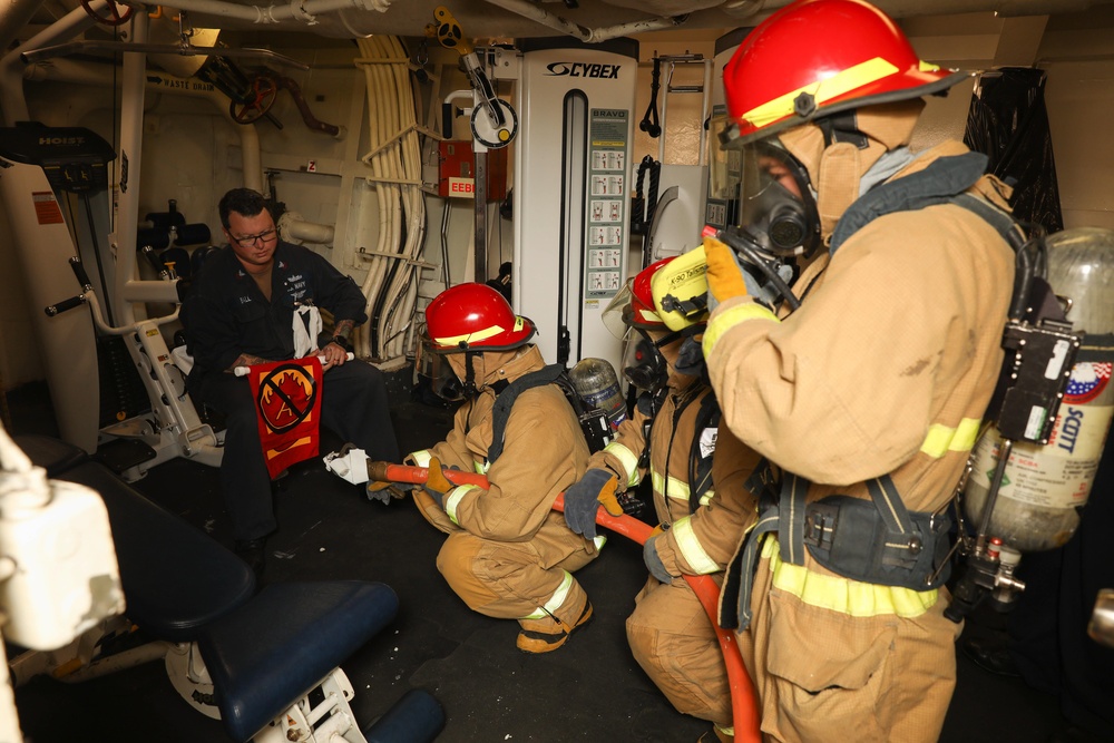 Sailors Conduct Damage Control Drill