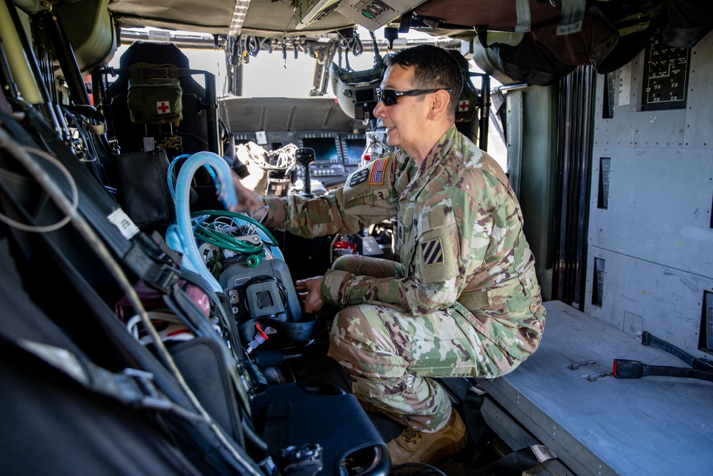 Pilots take flight for MEDEVAC training during Saber Junction 23