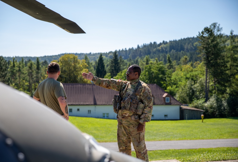 Pilots take flight for MEDEVAC training during Saber Junction 23