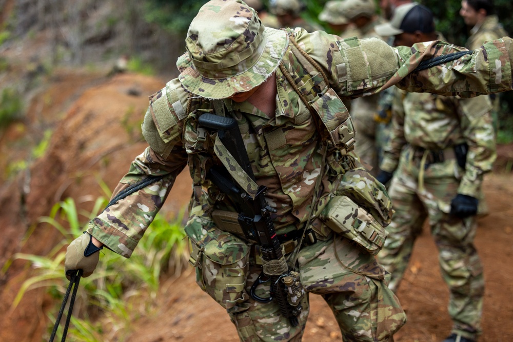 Marine Raiders conduct rappel training