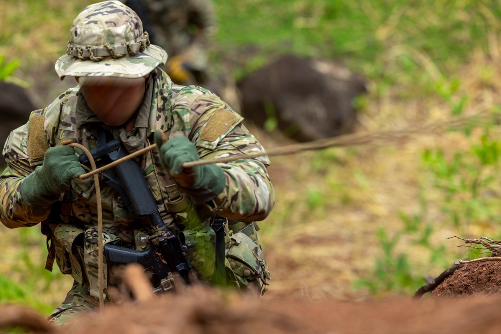 Marine Raiders conduct rappel training