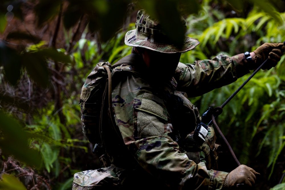 Marine Raiders conduct rappel training