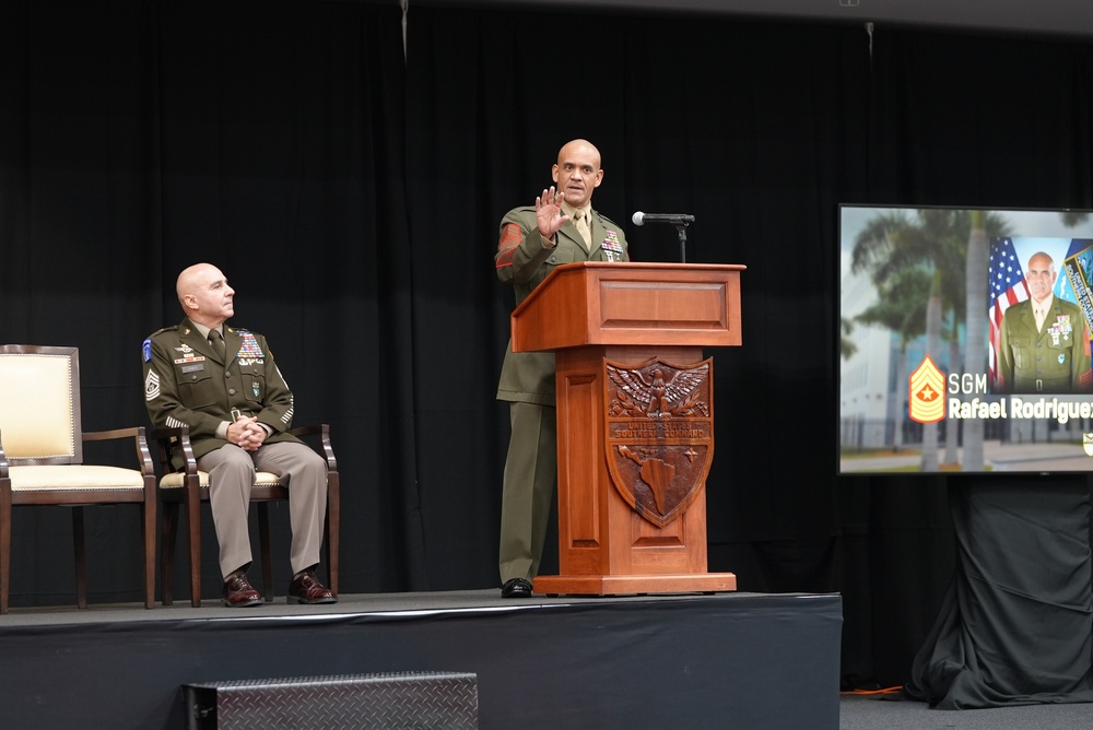 Sgt. Major Rafael Rodriguez assumes duties as U.S. Southern Command’s Senior Enlisted Leader