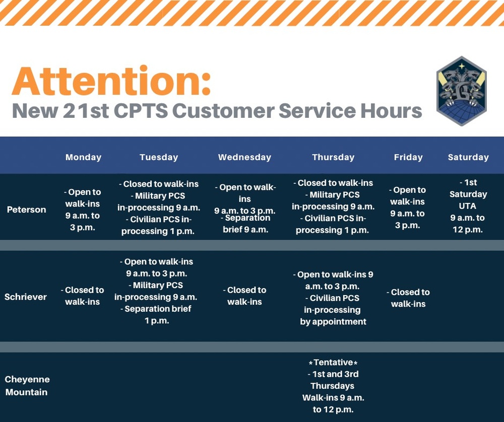 DVIDS - Images - New 21st CPTS Customer Service Hours [Image 1 of 2]