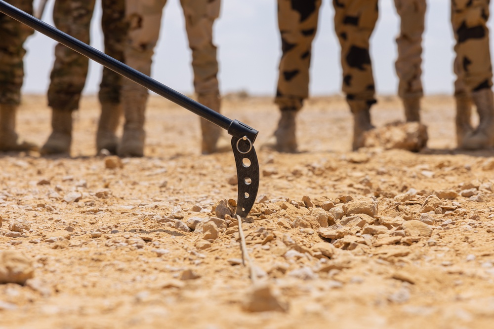 Marines with 3rd Assault Amphibian Bn., 4th Combat Engineer Bn. instruct Egyptian service members on counter improvised explosive device tactics.