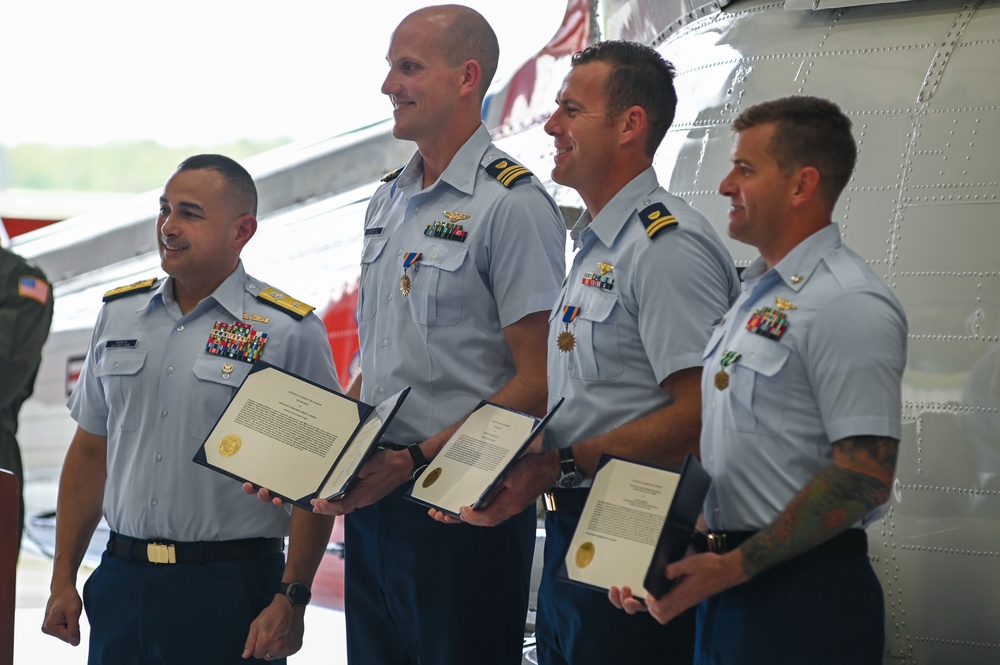 US Coast Guard aircrew recognized by Coast Guard District Eight Commander