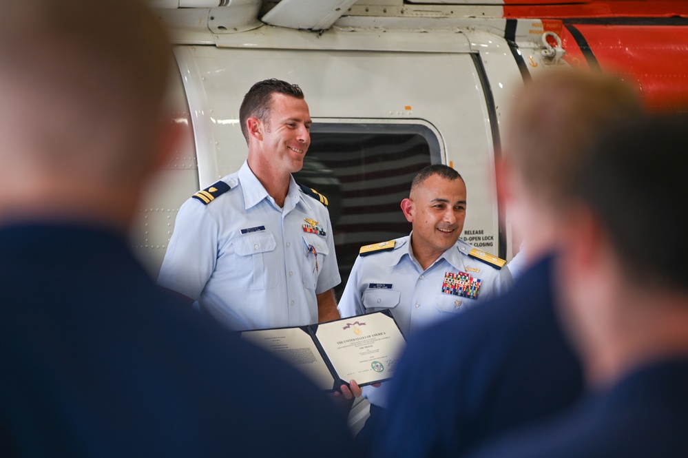 US Coast Guard aircrew recognized by Coast Guard District Eight Commander