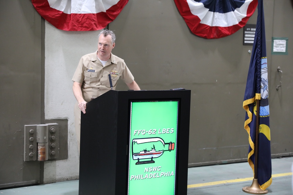 Program Executive Office (PEO) for Unmanned and Small Combatants Hosts a Facility Overhaul Commencement Ceremony for Constellation-class Frigate (FFG 62) Land Based Engineering Site (LBES)