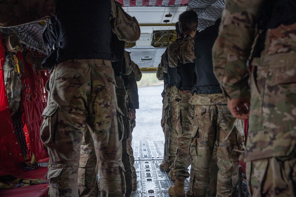 Army Reserve Best Squad competitors prepare for their jump