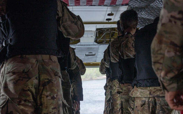 Army Reserve Best Squad competitors prepare for their jump