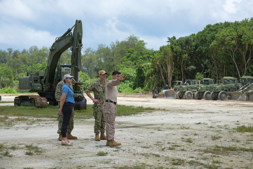 Rear Adm. Gregory Huffman visits Marines from 7th Engineering Support Battalion stationed on Peleliu