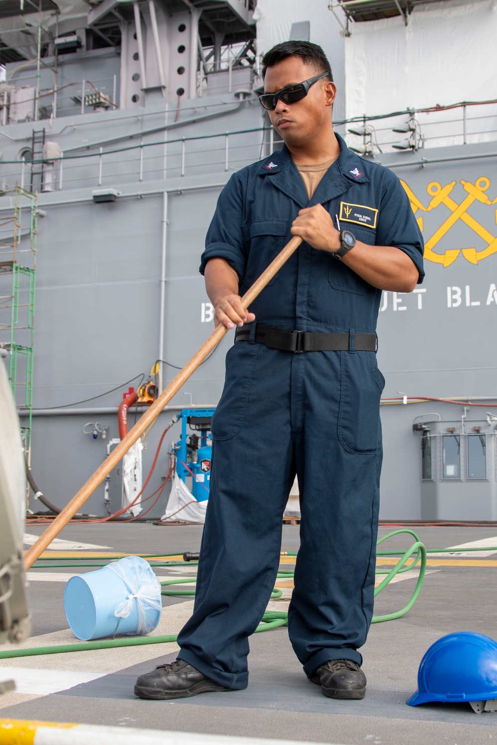 USS Tripoli Flight Deck Maintenance