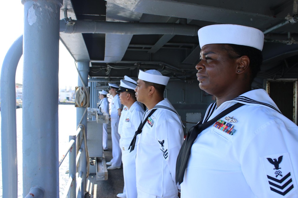 USS Shiloh departs Yokosuka, Japan after 17 years of forward-deployed service