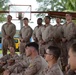 Rear Adm. Gregory Huffman visits the Marines from 7th Engineering Support Battalion (ESB) stationed on Peleliu