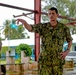 Rear Adm. Gregory Huffman visits the Marines from 7th Engineering Support Battalion (ESB) stationed on Peleliu