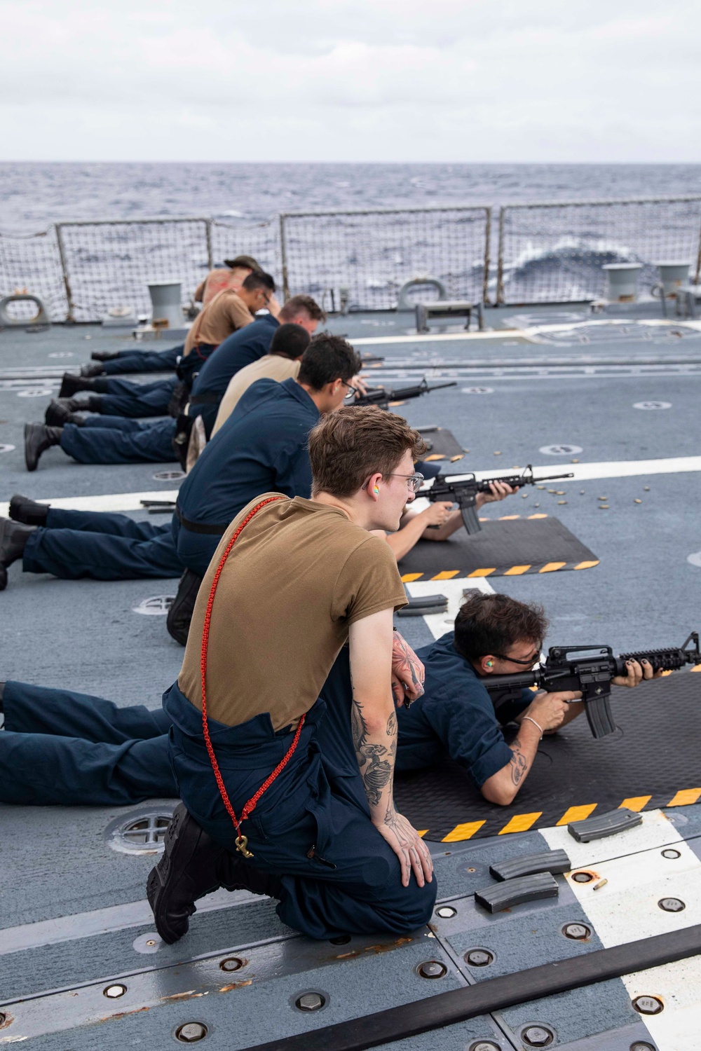 USS Ralph Johnson conducts gun qualification shoot.