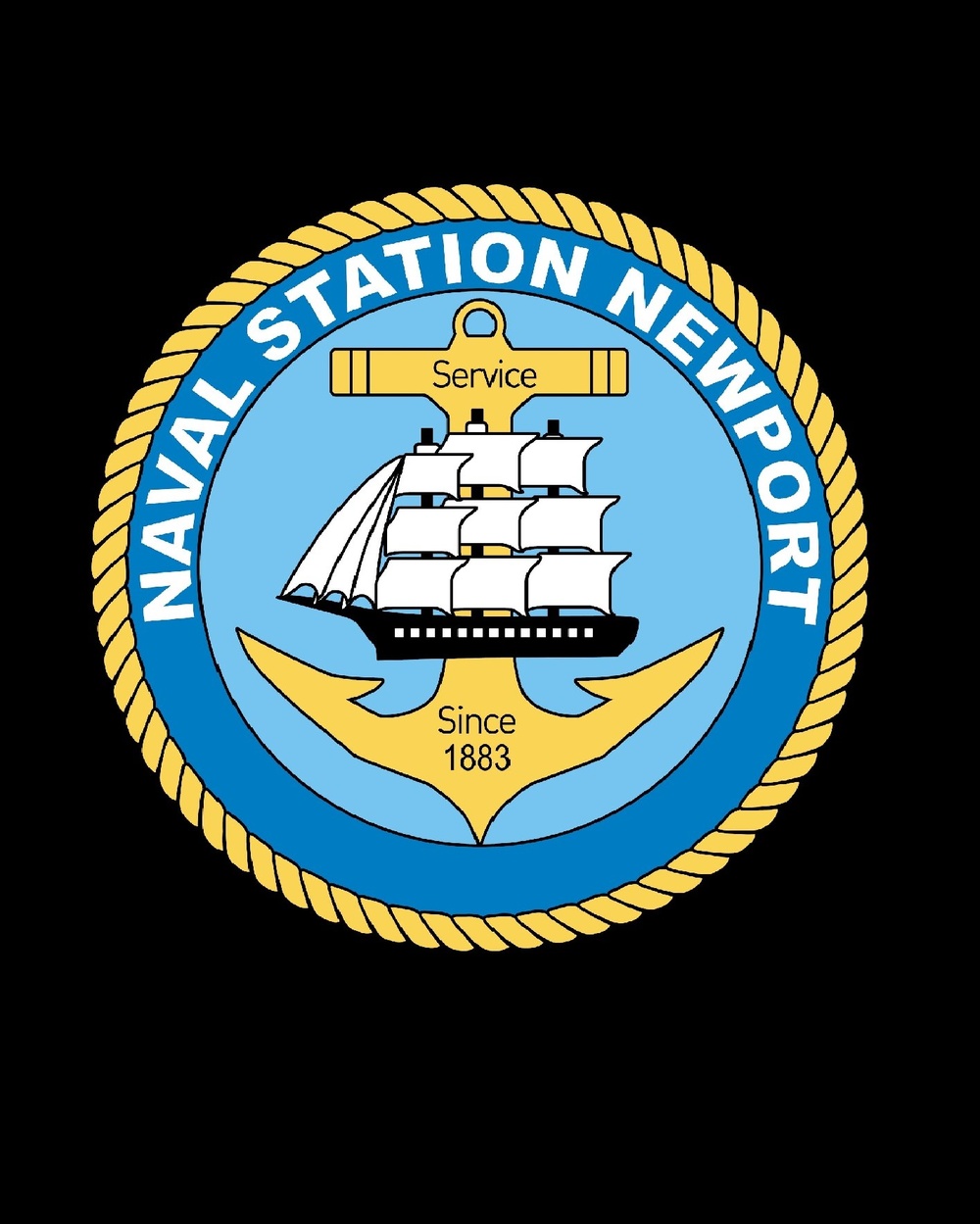 Naval Station Newport Logo on Black Background