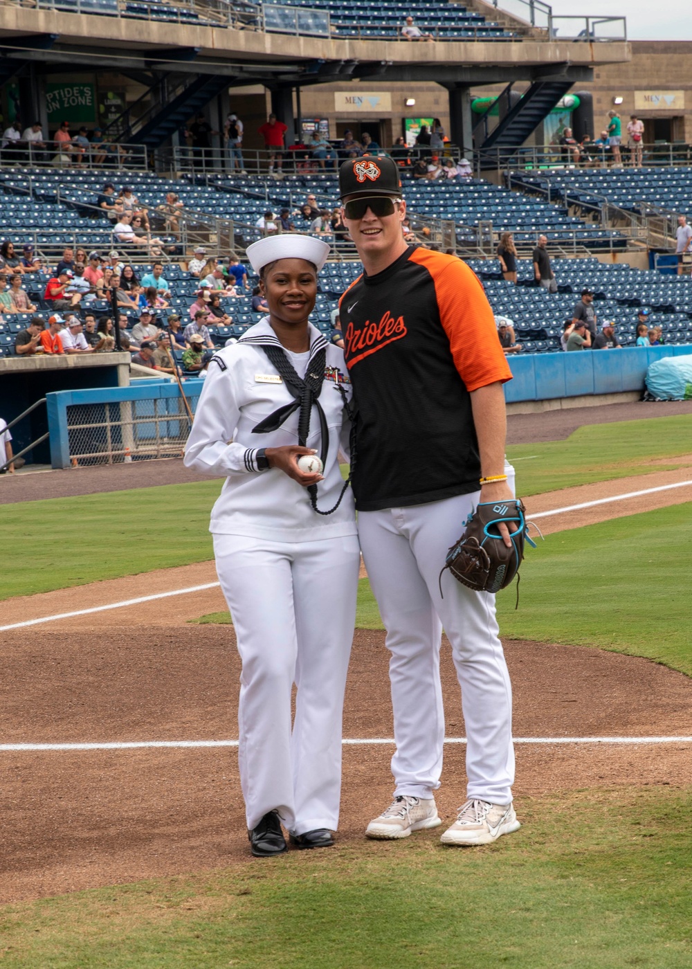 USS George H.W. Bush (CVN 77) Attends Norfolk Tides Baseball Game