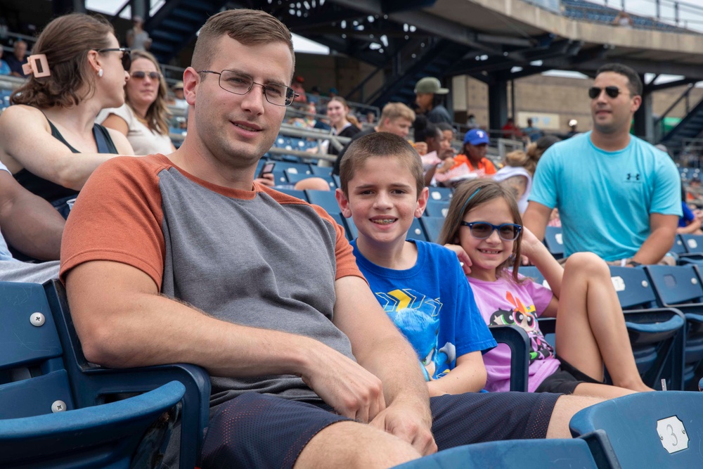 USS George H.W. Bush (CVN 77) Attends Norfolk Tides Baseball Game