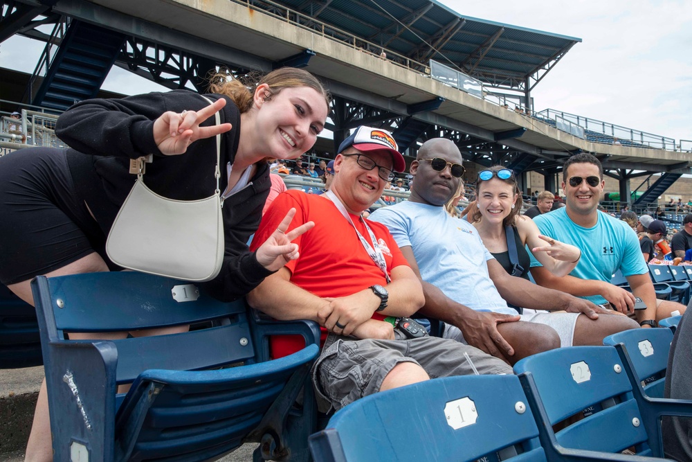 USS George H.W. Bush (CVN 77) Attends Norfolk Tides Baseball Game